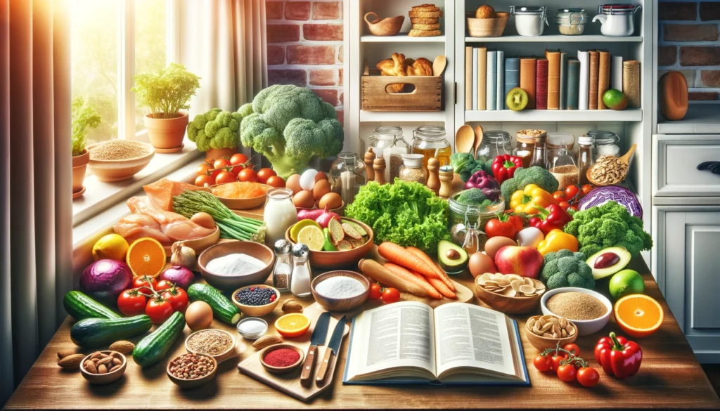 A visual representation of a sodium restricted diet for patients with Chronic Kidney Disease. The image should feature a diverse array of healthy, low-sodium-rich fruits and vegetables